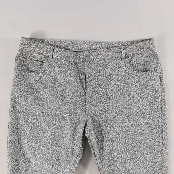 WHISTLES 34 Leopard Print Skinny Jeans Ivory Silver Trousers W34 L27 Ankle - Picture 3 of 10